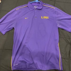 Nike Dri-Fit Short Sleeve LSU Polo Shirt